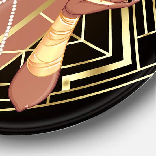 Designart - Retro Women In Golden Art Deco Geometrics I
